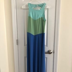 Blue and Green Maxi Dress